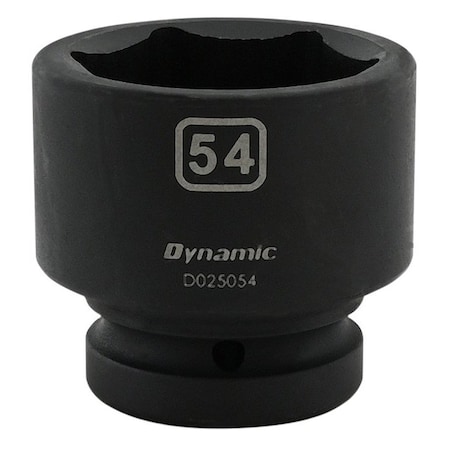 Dynamic 1" Drive Standard Socket, Black Phosphate, Tools 54MM X 1" Drive, 6 Point Standard Length D025054